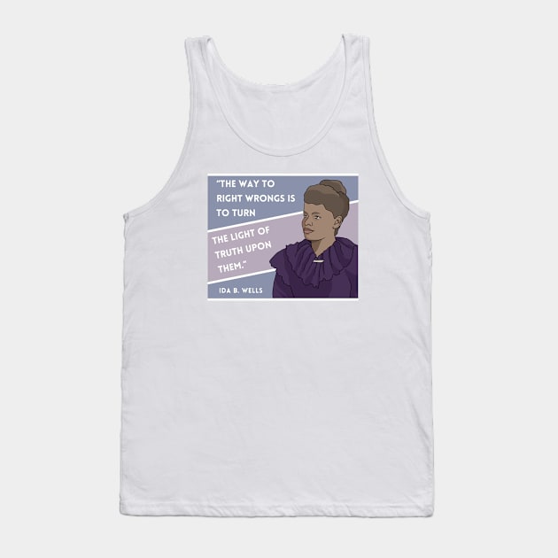 History Quote: Ida B. Wells - "The way to right wrongs.." Tank Top by History Tees